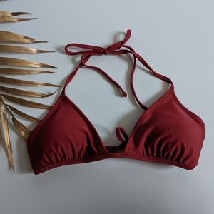 AERIE Red Triangle Bikini Top